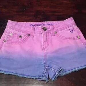 NWOT Justice Girls Purple Ombré Denim Shorts size 10 R